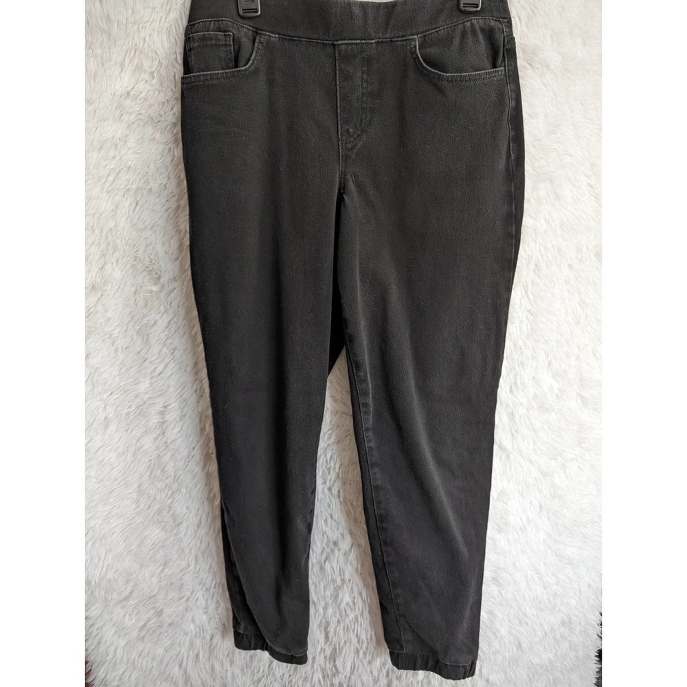Logo by Lori Goldstein Roni Denim Jogger Pants Women's 10 Black Pull On Stretch